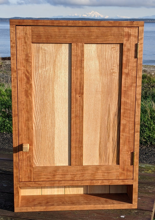 Cherry and Ash Wall Cabinet